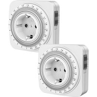 Dewenwils - Mechanische Zeitschaltuhr, 24h Timer mit 96 Segmenten, 2er-Pack, Weiß von DEWENWILS