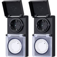 Mechanische Zeitschaltuhr Outdoor, IP44 Wasserdicht, 15 Min. Intervalle, 2er-Pack - Dewenwils von DEWENWILS