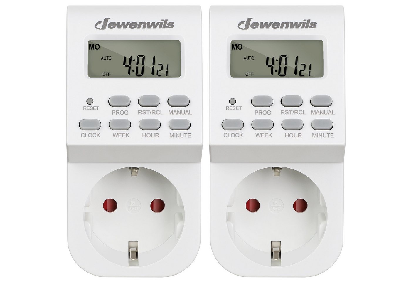 DEWENWILS Zeitschaltuhr Steckdose, digital, 2er Set, LCD-Display DEWENWILS Zeitschaltuhr Steckdose, digital, 2er Set, LCD-Display von DEWENWILS
