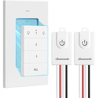 Funkschalter Set 230 V, 2 x Empfänger + 1 x Wandsender, 3000W, Weiß - Dewenwils von DEWENWILS