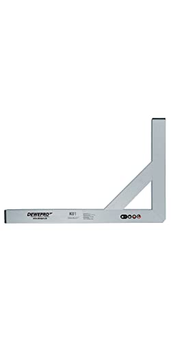 DEWEPRO® Premium Aluminium Bauwinkel 90° - Winkel - Maurerwinkel - Messwinkel - Profilwinkel - Aluwinkel, extra stabil mit Strebe - 120x60cm von DEWEPRO