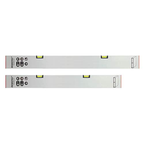 2er Set DEWEPRO® Estrich Richtlatte 150cm und 200cm - Setzlatte mit Wasserwaage - Abziehlatte inkl. 2 Waagrecht-Libellen - Putzlatte aus Aluminium von DEWEPRO