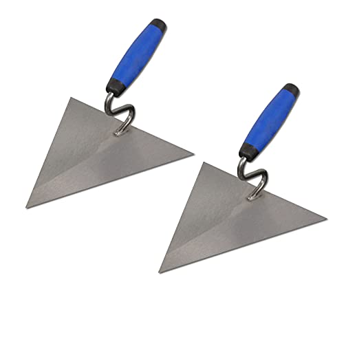 DEWEPRO Berliner Maurerkelle 2er Set 200x190mm Dreieckskelle S-Hals Stahlblatt Putzkelle Schwanenhals ergonomischer 2-Komponenten Griff Profi Handwerker Werkzeug von DEWEPRO