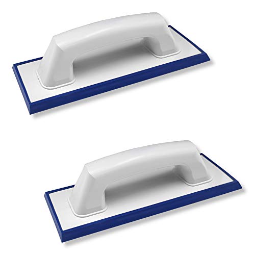 2er Set DEWEPRO® Fliesen Fugbrett mit Spezialbelag (Feingummi) für Epoxid-Fugmasse und Naturstein - Abmessung Gummiauflage 240x95mm - Kunstharz Epoxidfugbrett - Fugenbrett von DEWEPRO