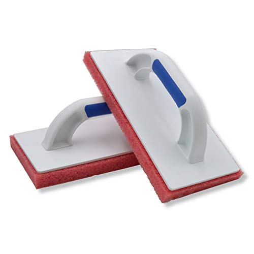 2er Set DEWEPRO® Schwammscheibe - Reibebrett (PS) mit grob-poriger Schwammauflage (20mm) - 280x140mm von DEWEPRO