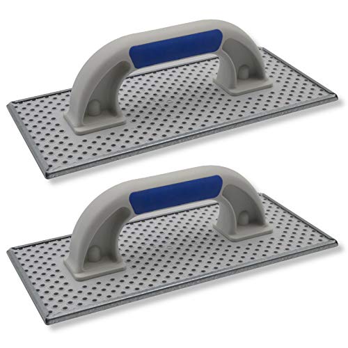 2er Set DEWEPRO® WDVS + Porenbeton Schleifbrett - Raspelbrett mit verzinktem Stahlblech-Raspelbelag - 270x130mm - Egalisierungsbrett - Handschleifer von DEWEPRO