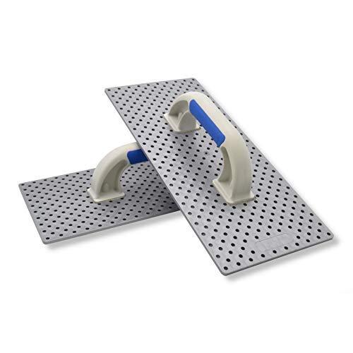 2er Set DEWEPRO® WDVS Kunststoff Schleifbrett mit Kronen 365x165mm - Reibebrett mit offenen Kunststoff-Raspelbelag - Kratzbrett - Egalisierungsbrett von DEWEPRO