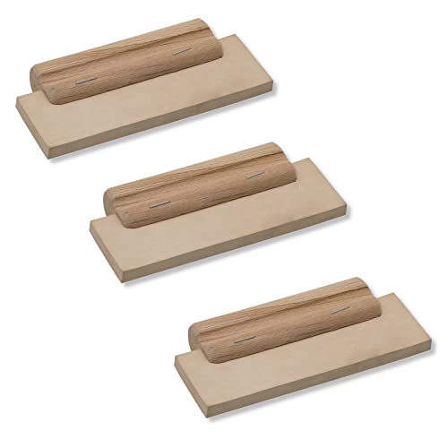 3er DEWEPRO® Fugengummi - Fuggummi mit Holzgriff - Gummistärke: 8mm - Breite: 135mm - Fugenspachtel - Gummispachtel - Verfuggummi von DEWEPRO