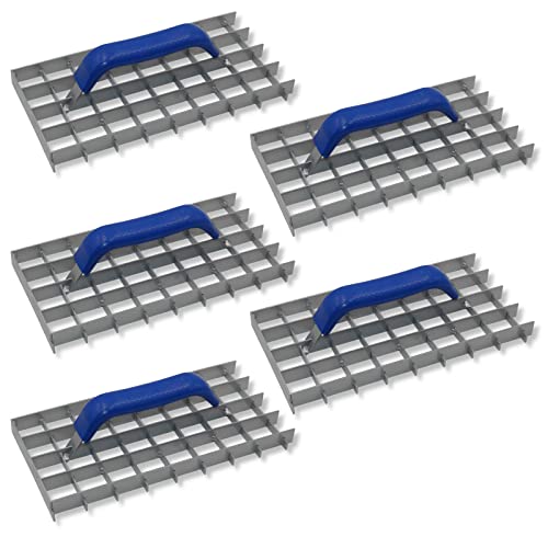 5er Set DEWEPRO® Gitter-Rabot (Gitterrabot) - Putzhobel - Putzglätter - Gitterweite: 30x30mm - Abmessung: 285x145mm - Schleifraspel von DEWEPRO