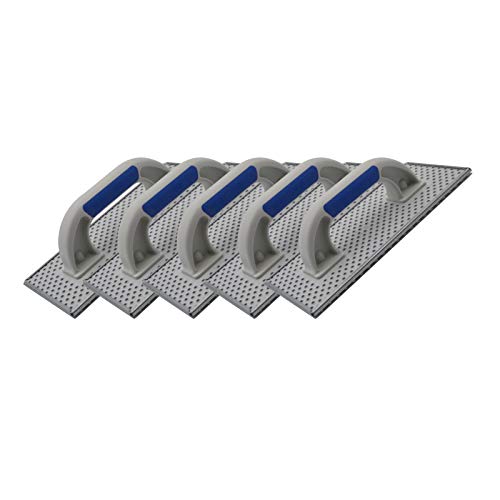 5er Set DEWEPRO® WDVS + Porenbeton Schleifbrett - Raspelbrett mit verzinktem Stahlblech-Raspelbelag - 270x130mm - Egalisierungsbrett - Handschleifer von DEWEPRO