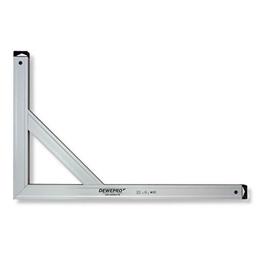 DEWEPRO® Aluminium Bauwinkel 90° - Winkel 120x60cm Maurerwinkel - Messwinkel für präzise Arbeiten - Profilwinkel - Aluwinkel extra stabil mit Strebe von DEWEPRO