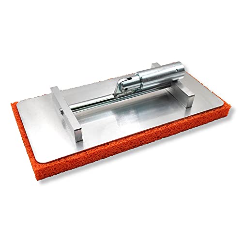 DEWEPRO® Egalisette - Gipsknecht - Alu-Gelenk-Reibebrett mit Kippgelenk - Stielreiber (ohne Stiel) - Glätter mit Schwammgummi-Auflage - 280x140x20mm von DEWEPRO