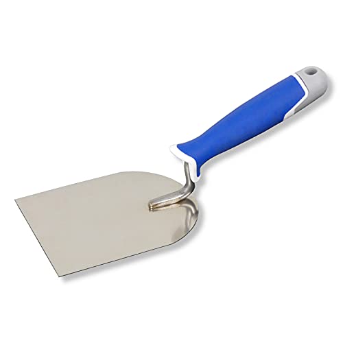 DEWEPRO® Gipserspachtel - Stuckateurspachtel - Spachtelkelle mit Edelstahlblatt - Breite: 100mm - Stuckateurkelle - Putzerkelle - Putzkelle mit ergonomischem 3-Komponenten-Griff von DEWEPRO
