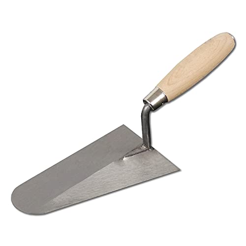 DEWEPRO Italienische Kelle 200mm – Profi-Putzkelle mit Holzgriff und Edelstahlblatt für Mörtel Verputzen Glätten Auftragen Maurerarbeiten von DEWEPRO