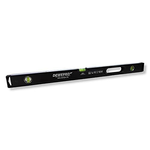 DEWEPRO® Profi Wasserwaage aus Aluminium mit 1 Handgriff und 3 Libellen - Länge: 80cm 0,8m - Messtoleranz: 0,5mm/m - Aluwasserwaage Aluminiumwasserwaage von DEWEPRO