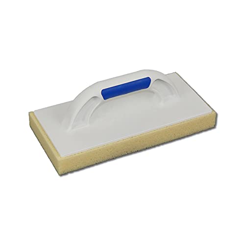 DEWEPRO® Schwammbrett 280x140mm Fliesenwaschbrett mit 30mm Hydro-Schwammauflage - Waschbrett - Schwammscheibe - Fliesenschwamm mit 2-Komponenten Handgriff von DEWEPRO