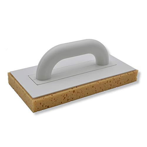 DEWEPRO® Schwammbrett - Fliesenschwamm mit 30mm gerasterte Schwammauflage - 280x140mm Waschbrett - Schwammscheibe Fliesenwaschbrett zur Reinigung frisch verlegter Fliesen von DEWEPRO