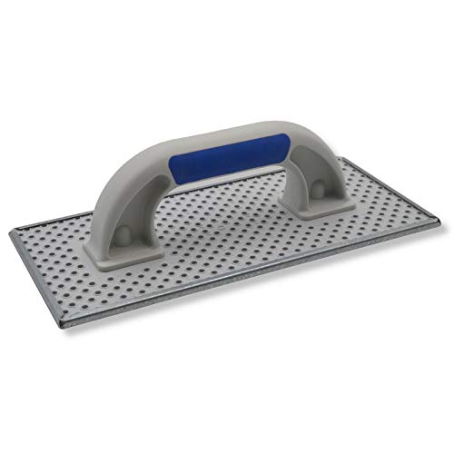 DEWEPRO® WDVS und Porenbeton Schleifbrett Raspelbrett - Reibebrett mit verzinktem Stahlblech-Raspelbelag - 270x130mm - Egalisierungsbrett - Handschleifer von DEWEPRO