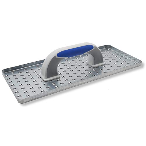 DEWEPRO® WDVS und Porenbeton Schleifbrett - Raspelbrett mit verzinktem Stahlblech-Raspelbelag - 360x160mm - Egalisierungsbrett - Handschleifer von DEWEPRO