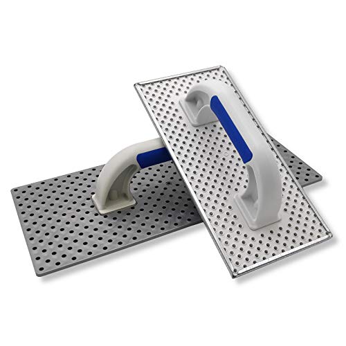 2er Set DEWEPRO® WDVS Kunststoff Schleifbrett mit Raspelbelag - 1x Reibebrett 365x165mm mit Kunststoff-Raspel und 1x Egalisierungsbrett 270x130mm mit Stahlblech-Raspel von DEWEPRO
