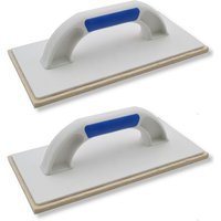 DEWEPRO Filzbrett - Kunststoff (PS) Reibebrett mit 6mm Filzbelag für Putz u. Feinputz - 280x140mm - Filzreiber - Putzreiber - Maurerfilz - 2er-Set von DEWEPRO