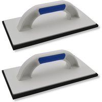 DEWEPRO Fliesen Fugbrett - Ausfugbrett mit 8mm Zellgummi - Zellkautschuk - Auflage - 280x140mm - 2-Komponentengriff - 2er-Set von DEWEPRO