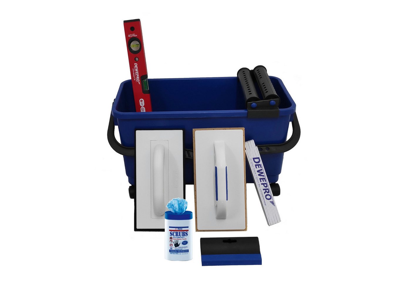 DEWEPRO Fliesenrollenwasch-Set DEWEPRO Profi Fliesenleger Waschset 10-teilig 22l Box Werkzeug Zubehö, (10-tlg) von DEWEPRO