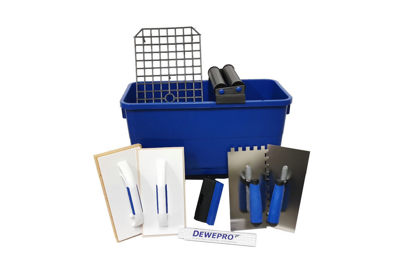 DEWEPRO Fliesenrollenwasch-Set DEWEPRO Profi Fliesenleger Waschset 10-teilig 22l Box Werkzeug Zubehö, (10-tlg) von DEWEPRO