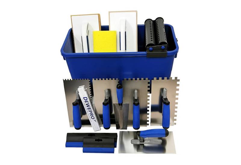 DEWEPRO Fliesenrollenwasch-Set DEWEPRO Profi Fliesenleger Waschset 16-teilig 22l Box Werkzeug Zubehö, (16-tlg., DEWEPRO Profi Fliesenleger Waschset 16-teilig 22l Box Werkzeug Zubehör) von DEWEPRO