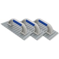 DEWEPRO Profi Edelputzkratzer - Putzkratzer - Raspelbrett für Mineralputz - Abmessung: 250x135mm - 3er-Set von DEWEPRO