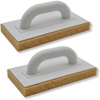 DEWEPRO - Schwammbrett - Fliesenwaschbrett mit 30mm gerasterte Schwammauflage - 280x140mm - Schwammscheibe - 2er-Set von DEWEPRO