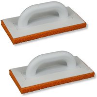 DEWEPRO Schwammscheibe - Reibebrett (PS) mit grob-poriger Schwammauflage (20mm) - 280x140mm - 2er-Set von DEWEPRO