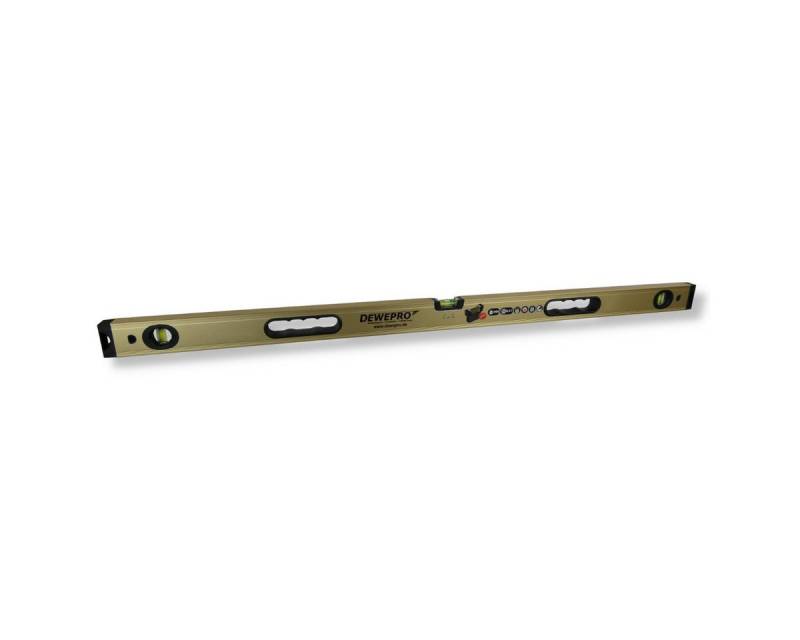 DEWEPRO Wasserwaage DEWEPRO Wasserwaage TOP-L, 3 Libellen 2 Handgriffe 0,3mm/m 180cm 1,8m von DEWEPRO