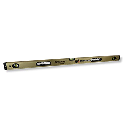 DEWEPRO Wasserwaage TOP-L 120cm mit 3 Libellen und 2 Handgriffe - Stabiles Aluminium-Profil - 2% Gefälle - Messtoleranz 0,3mm/m DEWEPRO Wasserwaage TOP-L 120cm mit 3 Libellen und 2 Handgriffe - Stabiles Aluminium-Profil - 2% Gefälle - Messtoleranz 0,3mm/m von DEWEPRO