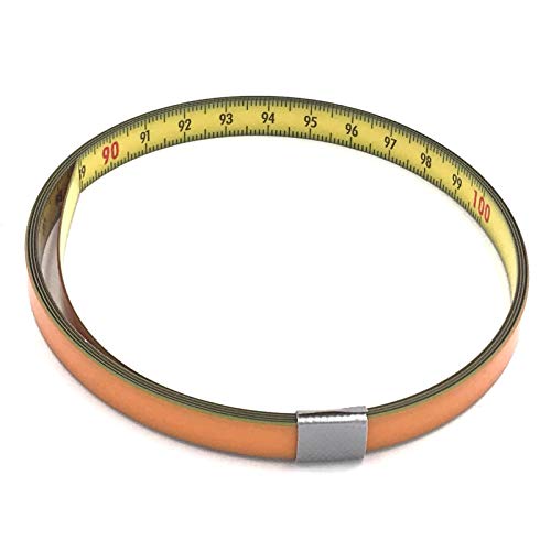 Skalenbandmaß 5m mit Selbstklebefolie - Bezifferung von links nach rechts - Stahl, gelb mit Polyamid Beschichtung - Breite: 10mm, mit Duplexteilung - Gehrungsband Anschlagband Rollbandmaß Lineal von DEWEPRO