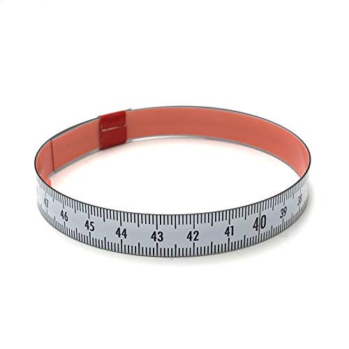 Skalenbandmaß 2m mit Selbstklebefolie - Bezifferung von rechts nach links - Stahl weiß lackiert - Breite: 13mm, mit Duplexteilung - Gehrungsband Anschlagband Rollbandmaß Lineal von DEWEPRO