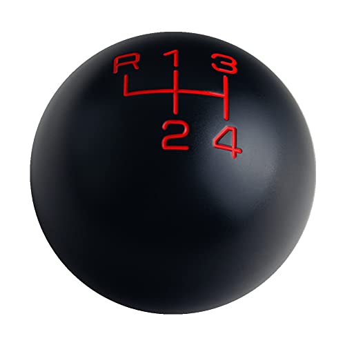 DEWHEL Manuelle Schaltknüppel mit 4 Gängen, Schwarz/Rot, 200 g, aus Aluminium, 3/8-16, kompatibel mit Hurst Shifters von DEWHEL