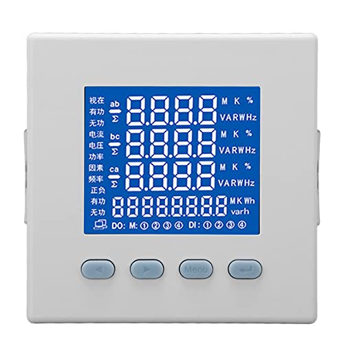 3-Phasen-Strom-Spannungsmesser, multifunktionales True-RMS-Messgerät, Amperemeter, Voltmeter, AC 220 V von DEWIN