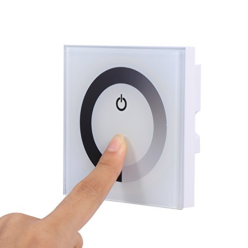 DEWIN Dimmer,12V-24V Wand Touch Panel Dimmer, Zubehörwerkzeug für Wandschalter Controller für Einfarbigen LED Lichtstreifen (Weiß) von DEWIN
