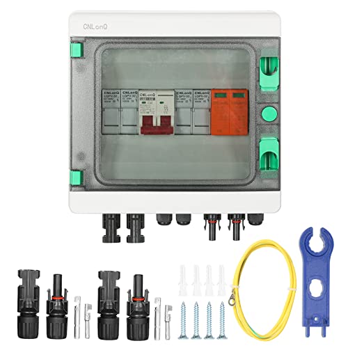 DEWIN 2 Saiten Solar PV Combiner Box, 2 String 500V 32A Solar PV Anschlusskasten Box 2 in 1 aus Wasserdichtem Kunststoff- Verteilerkasten von DEWIN