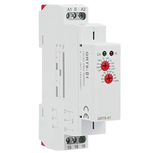 DEWIN Zeitrelais, Verzögerungsrelais GRT8-B1 Relais Mini Ausschaltverzögerung Zeitrelai Hutschienen Montage AC 220V von DEWIN