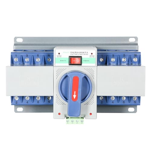 DEWIN Automatischer Transferschalter, Automatischer Netzumschalter 4P 63A AC400V Dual Power Automatischer Transferschalter ZGQ1M Doppelstromversorgung Leistungsschalter Umschalter von DEWIN