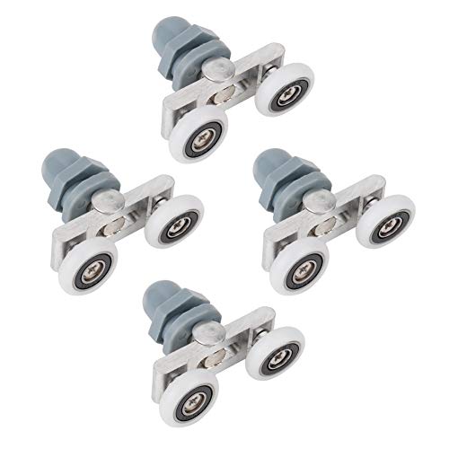 DEWIN Badezimmerrolle,4 Stück Doppelschiebewalzen Schiebetür Rad Badezimmer Glastür(25mm) von DEWIN