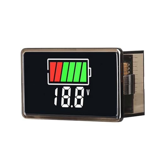 DEWIN Batterie Kapazität Voltmeter, Batterie Kapazitäts Monitor Batterie Kapazitäts Anzeige Voltmeter Blei Säure Lithium Batterie Leve Tester Monitor DC 8-100V von DEWIN