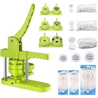 DEWIN DIY Pin Button Maker Maschine 25 mm/32 mm/58 mm Abzeichen-Stanzpresse mit 300 Stück Knopfteilen (Grün) von DEWIN