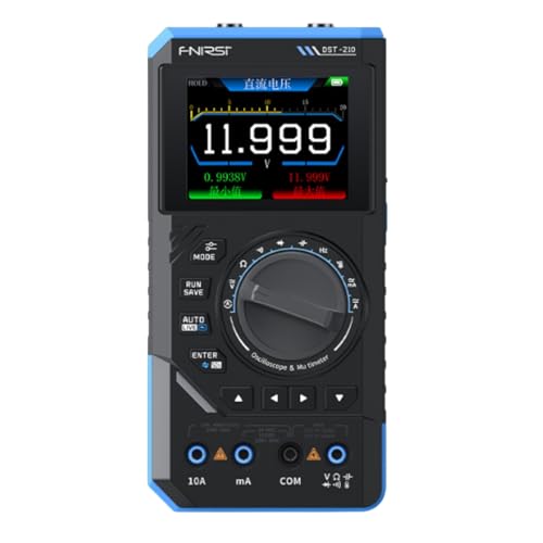 DEWIN DST-210 Handheld Oszilloskop, 3-in-1 Digital Oszilloskop Multimeter Signalgenerator 10 MHz Bandbreite 19999 Zählungen 48 MSa/s von DEWIN