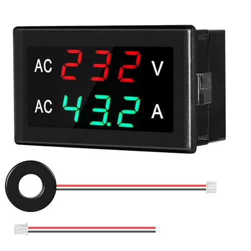 DEWIN Digitales Voltmeter Amperemeter, AC Voltmeter Amperemeter 0-120A LED Digitalanzeige Spannungs Strom Messgerät Panel mit Transformator AC50-500V DEWIN Digitales Voltmeter Amperemeter, AC Voltmeter Amperemeter 0-120A LED Digitalanzeige Spannungs Strom Messgerät Panel mit Transformator AC50-500V von DEWIN