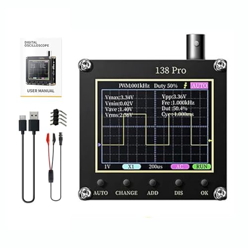 DEWIN Digitaloszilloskop, 138Pro Tragbares Oszilloskop-Kit 2,4-Zoll-Digitaloszilloskop 200 kHz Bandbreite 2,5 MS/s Abtastrate von DEWIN