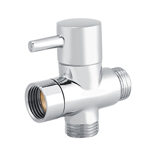 DEWIN Dusch Umstellventil,3 Wege T Form Umstellung,Chrom Absperrventil für Dusche WC Bidet Sprayer Wasseradapter von DEWIN