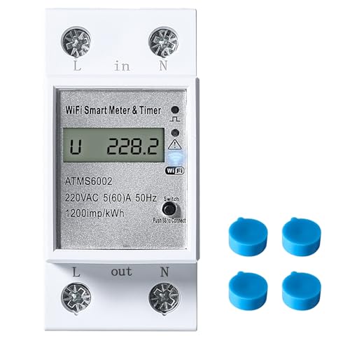 DEWIN Einphasiger Stromzähler,2P TUYA WiFi Smart Meter Einphasiger DIN Schienen Energiezähler Fernsteuerung Sprach APP Steuerung AC 230V DEWIN Einphasiger Stromzähler,2P TUYA WiFi Smart Meter Einphasiger DIN Schienen Energiezähler Fernsteuerung Sprach APP Steuerung AC 230V von DEWIN